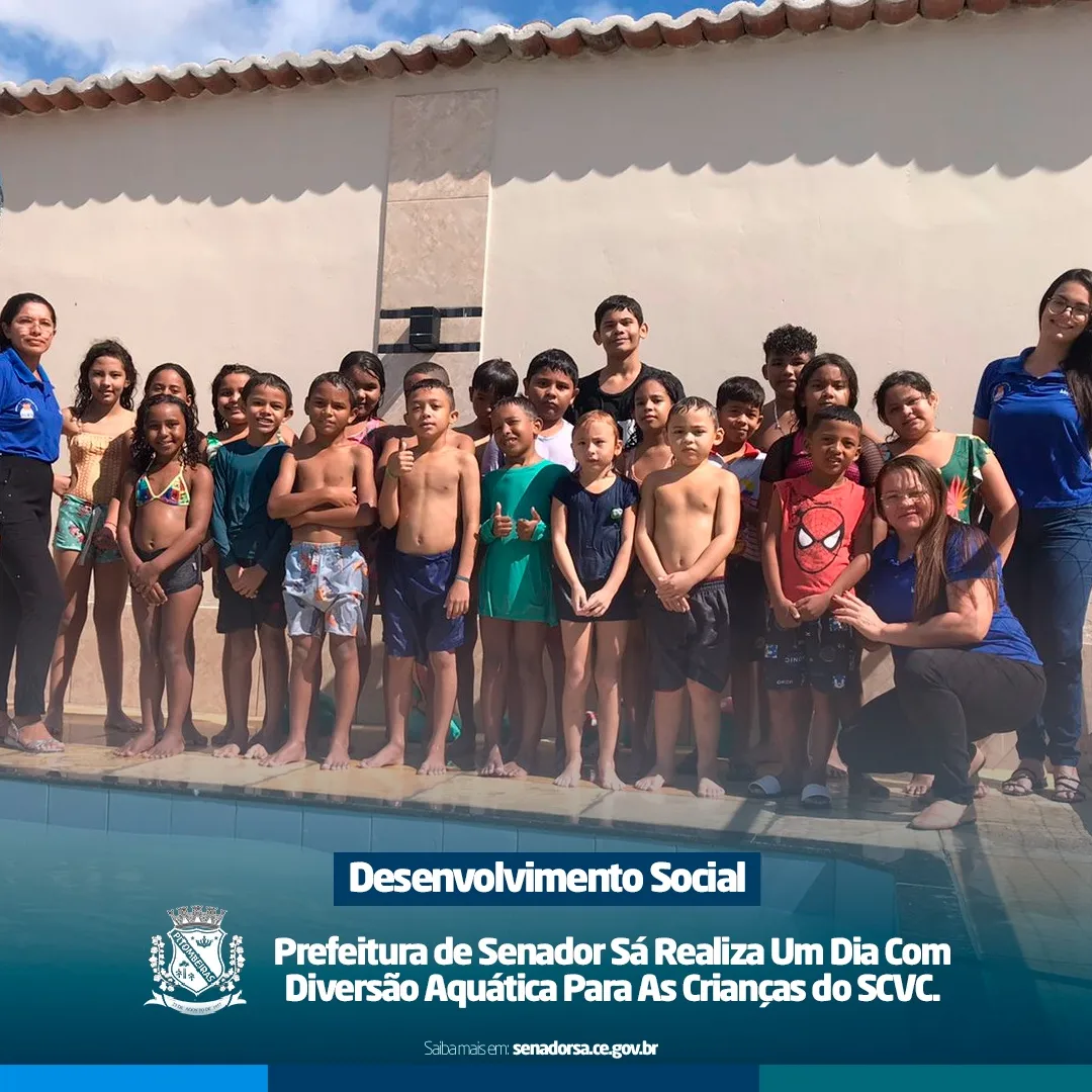 Prefeitura de Senador Sá Realiza Um Dia Com Diversão Aquática Para As Crianças do SCVC.